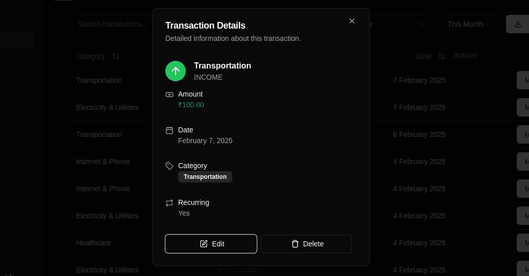 Recurring Transactions